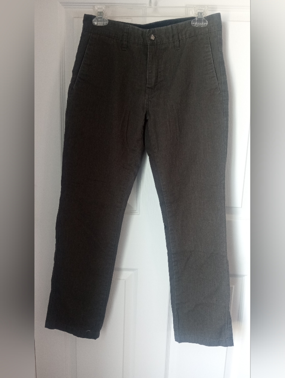 Volcom Men's Dark Charcoal Straight Chinos